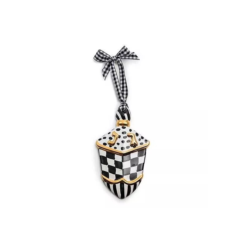 Brand New Mackenzie Childs Black & White Hanging Dreidel