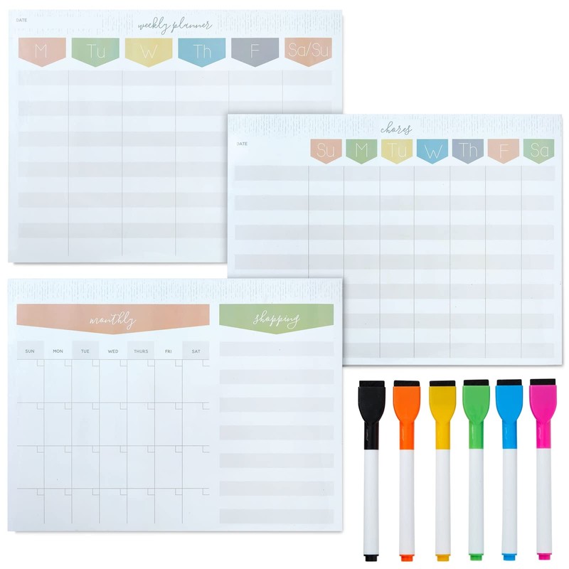 Okuna Outpost Magnetic Dry Erase Board for Fridge, Weekly Planner