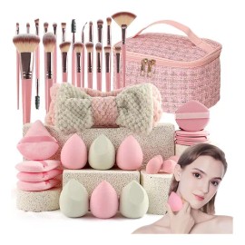 Kit De 40 Brochas De Maquillaje Profesional + Herramientas Cosméticas Estuche - Alta Calidad Para Maquilladoras Y Princi Brochas Maquillaje Profesional Brochas Maquillaje Kit De Maquillaje Brocha