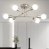 Nickle Modern Sputnik Chandelier Ceiling Light Fixture,6-Light Dining Room Light