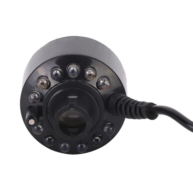 Black Aquarium 12 LED Light Ultrasonic Mist Maker Atomizer Water
