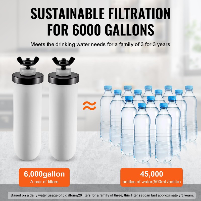 Happybuy Water Filters Replacement, Purification Elements. Ceramic Replacement Filters, Gravity