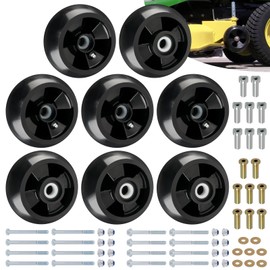 CheeMuii 8 Pack AM125172 Mower Deck Gauge Wheels Kit Lawn Mower Deck Wheels Replace for AM125172 AM124706 210-300 Compatible with John Deere 48", 54", 60", 62“, 72" Deck