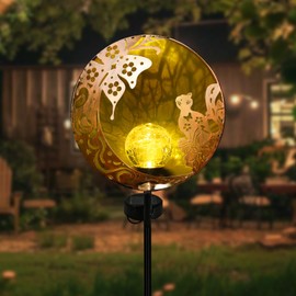 Profinella Unique Birthday Gifts for Women Mom Grandma,Solar Butterfly Cat Garden Lights Outdoor Decor,Housewarming Gifts New Home for Patio, Lawn, Yard, Pathway