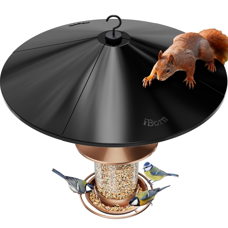 iBorn Bird Feeder Squirrel Guard, Polycarbonate(PC) Oversize Squirrel Baffle Defender