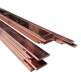 Bopaodao Copper Bus Bar 5mm x 30mm x 39.37 inch / 1000mm, 1Pcs C110 Pure Cu Copper Flat Buss Bar Stock