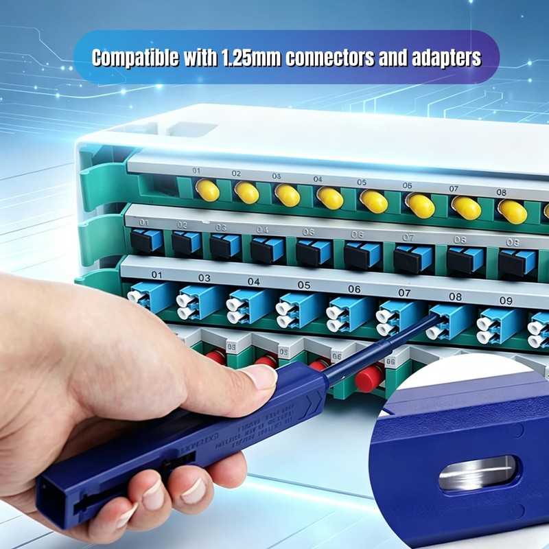 Fiber Pen Cleaner for LC/MU Connectors, 1.25mm UPC/APC Ferrule Cleaner,
