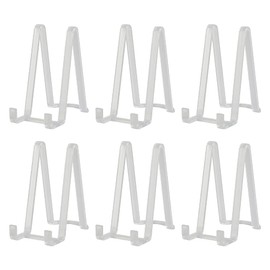 Soporte de placa para exposición, soporte de plástico para caballete, soporte de exposición, soporte de marco de fotos para fotos, placa decorativa, plato, arte de mesa, 6 pulgadas, transparente