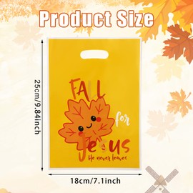 50pcs Thanksgiving Gift Bags with Handles, Fall Party Favor Autumn Religious Treat Bags with Maple Leaf Design for Thanksgiving & Sunday School Supplies