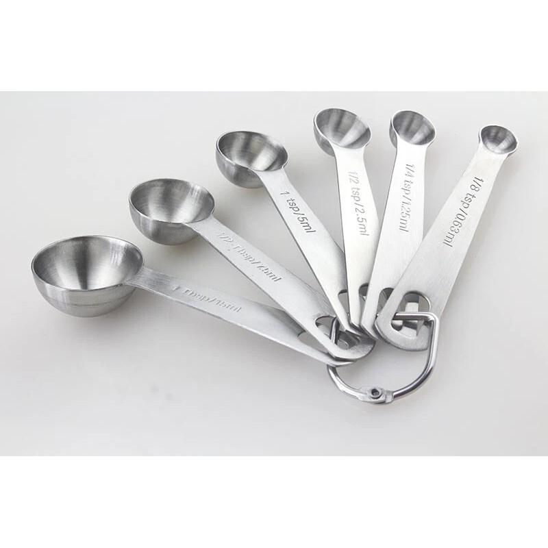 TechTongda Brand New 6 pcs Stainless Steel Measuring Spoons Set