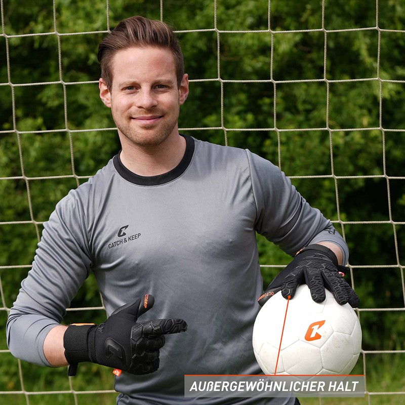 CATCH & KEEP Fly Dark Soul Men's Goalkeeper Gloves, Size