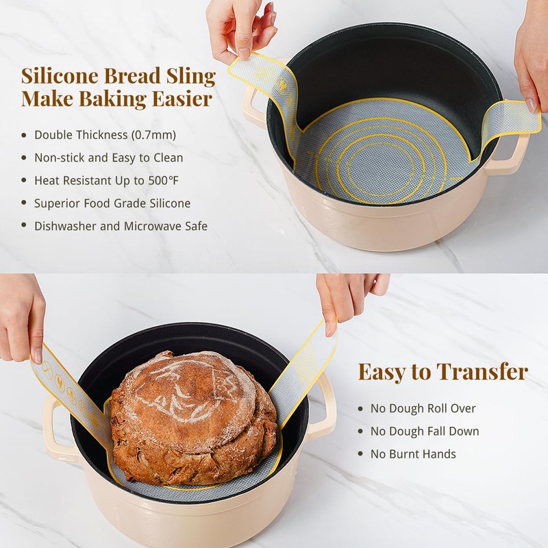 BAVIFY Sourdough Starter Kit, 9" Round & 10" Oval Banneton