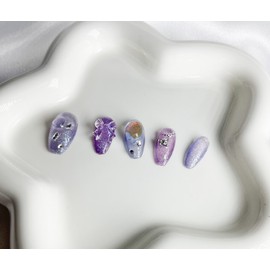 Lavender Aurora Nail Tips - Almond / 라벤더 오로라 네일팁 - 아몬드