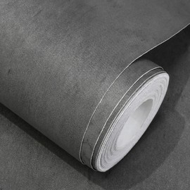 WADILE Black Gray Concrete Wallpaper 15.7 in * 118 in, Cement Contact Paper 3D Matte Textured, Wall Paper Pull and Stick Self-Adhesive & Removable