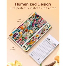Slohif Server Book for Waitress Cute Serving Books with Zipper Pocket Accessories Leather Server Check Book Restaurant Waiter Server Booklet Organizer Ticket Book Holder Skull