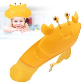 Shower Cap Children's Shampoo Cap, Baby Bath Shower Cap, Protection Baby Adjustable Hair Washing Child Protection Shield Hair Washing Aid Bath Cap Children, Protection of Eyes and Ears Used (Yellow)