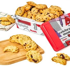 David's Cookies Celebrate Moms Cranberry Pistachio Biscuits Sweet Sampler Tin - Irresistible Crunch, Snacks And Bakery Treats - Ideal for Snacking And Gifting - Gourmet Mother's Day Food Gift 9.3oz