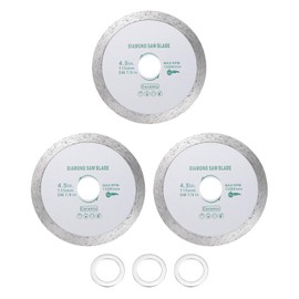 HARFINGTON 3pcs Diamond Saw Blade 4.5" Dia 7/8" Arbor Circular Cutting Wheel with 7/8" to 5/8" Arbor Adapter Reducer Ring 2mm Thick for Masonry Tile Marble Ceramics Concrete Cement, White