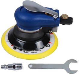 YELWAY 6" Air Palm Random Orbital Sander, Dual Action Pneumatic Polisher Speed Adjustable Grinding Sanding w/Pad