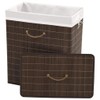 'vidaXL Eco-friendly Bamboo Laundry Bin, Rectangular, Dark Brown, Lightweight and