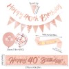 14 Pieces 40th Happy Birthday Decorations,Rose Gold 40th Birthday Party