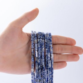 abalorio rectangulares de sodalita azul natural, 4 x 13 mm, 38 cm/str, abalorio sueltas de piedras semipreciosas para hacer pulseras, collares, aretes