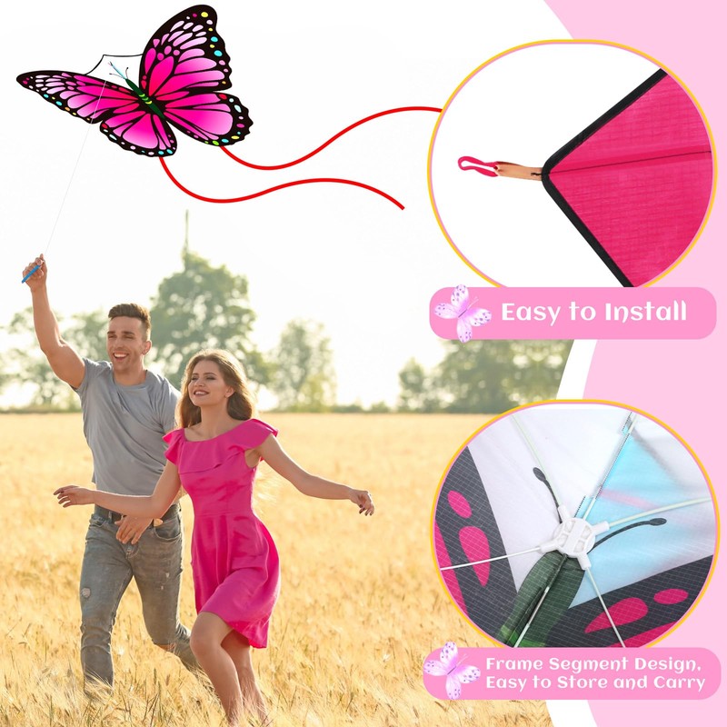 6 Pcs Kites Butterfly Kite 55" x 28" Large Kites