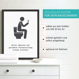 MoonWorks® Poster Bilder Badezimmer Wand-Deko Bad WC Bitte im Sitzen pinkeln Aufforderung Digitaldruck | DIN A5, A4, A3