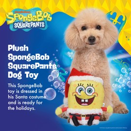 SpongeBob SquarePants for Pets Holiday 9” Figure Plush Dog Toys with Squeaker | Dog Toys for Spongebob Fans | Squeaky Dog Toys, Spongebob Santa Toy, Dog Plush Toy