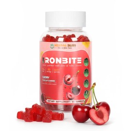 Vegan Iron Gummies for Women Men Teen,with Vitamin C,Zinc,Natural Vegan Gummy,Health Blood & Energy Support for Iron Deficiency,Anemia,No After Taste - Cherry Flavor