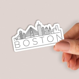 Squiddy Boston Massachusetts - Vinyl Sticker Decal for Phone, Laptop, Water Bottle (3" Wide)