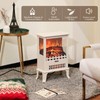 19" 1500W Infrared Electric Fireplace Stove, 3-Sided View, Realistic Flame,
