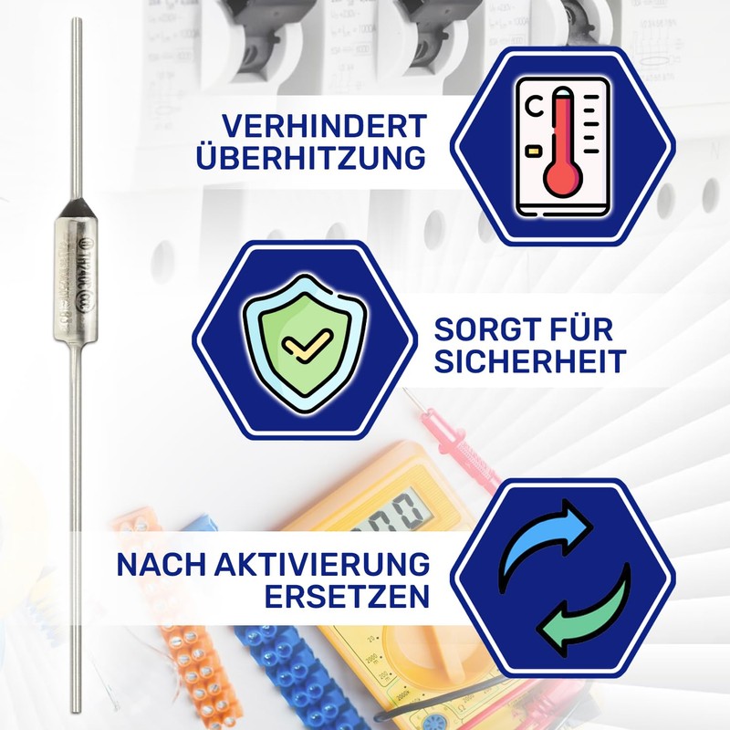 Thermal fuse is designed for temperatures up to 240 °C.