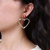 Yheakne Boho Crystal Heart Earrings Red Ruby Heart Stud Earrings