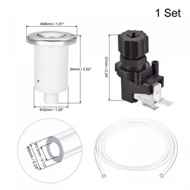 sourcing map Garbage Disposal Air Switch Button 32mm Dia for Sink Top Waste Disposer with Air Hose, Micro Switch