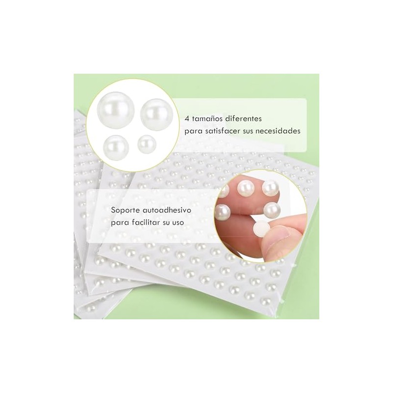 Naler 1830 Piezas Perlas de Espalda Plana para Manualidades DIY
