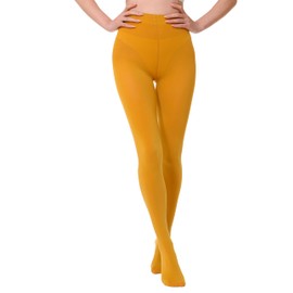 EVERSWE 2 Pairs Pack Women's Opaque Tights (XXL-3XL, Goldenrod)