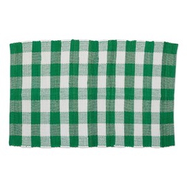 DII Buffalo Check Rug Collection - Alfombra chindi Reversible teñida a Mano, 26 x 40 Pulgadas, Verde