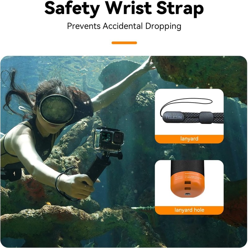 TELESIN Bluetooth Floating Hand Grip for GoPr Hero 13, 12/11/10