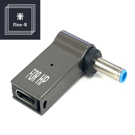 fine-R 100W DC 4.5 x 3.0 mm HP Dedicated Laptop PD Charging Converter Adapter 90° L Shape L-Shaped TYPE-C USB-C Converter Plug (PL insured) (100WP 4530HP)