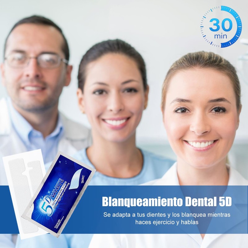 15Pares-30 Tiras Tiras Blanqueadoras De Dientes, Limpia los Dientes Efectivamente