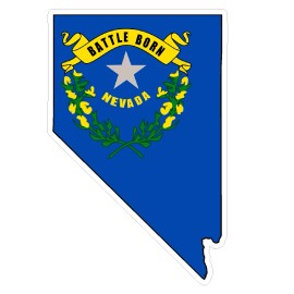CustomDecal US Nevada State (Q29) Shape Flag Vinyl Decal Sticker Car/Truck Laptop/Netbook