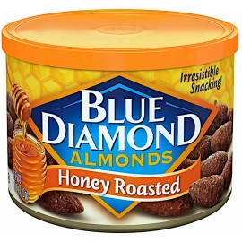Blue Diamond X12 Blue Diamond ALMONDS Honey Roasted Salty Sweet 12-Pack 6 OZ Cans FREE SHIP