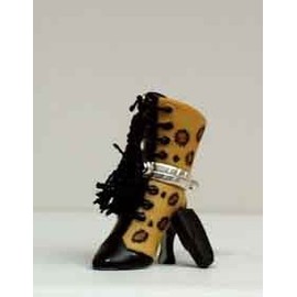 Leopard Print Bootporcelain Hinged PHB Box Midwest of Cannon Falls