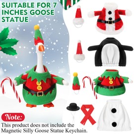 4 Sets 7 Inch Desk Goose Outfit for Christmas Winter,Warm