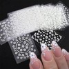 SPLOCUDU 30 Sheets White Flower 3D Nail Art Stickers with