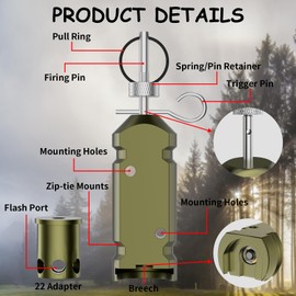 NIRIAHO Perimeter Trip Alarm, 12 Gauge Camping Trip Wire Alarm Device, Early Warning Security System for Camping and Property Safety/Bear Deterrent Trip Alarm (Green)