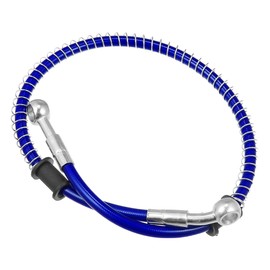 Motoforti 60cm 23.62" 10mm Motorcycle Braided Brake Clutch Oil Hoses Line Pipe Clutch Throttle Gas Line Fuel Pipe Blue for ATV for Dirt Bike
