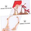 KONTONTY Round Fan Stand Traditional Chinese Style Fan Rack Easy