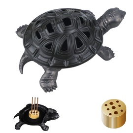 Incense Holder, Large Turtle Incense Burner with Multi-Hole Cone Holder for Meditation, Yoga, and Aromatherapy, Decorative Zinc Alloy Design